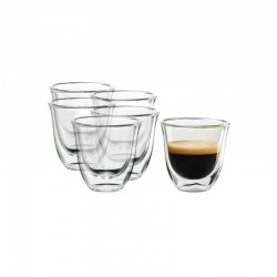 6vnt rinkinys Delonghi Espreso dvigubo stiklo puodeliai stikinės 60ml dlsc300