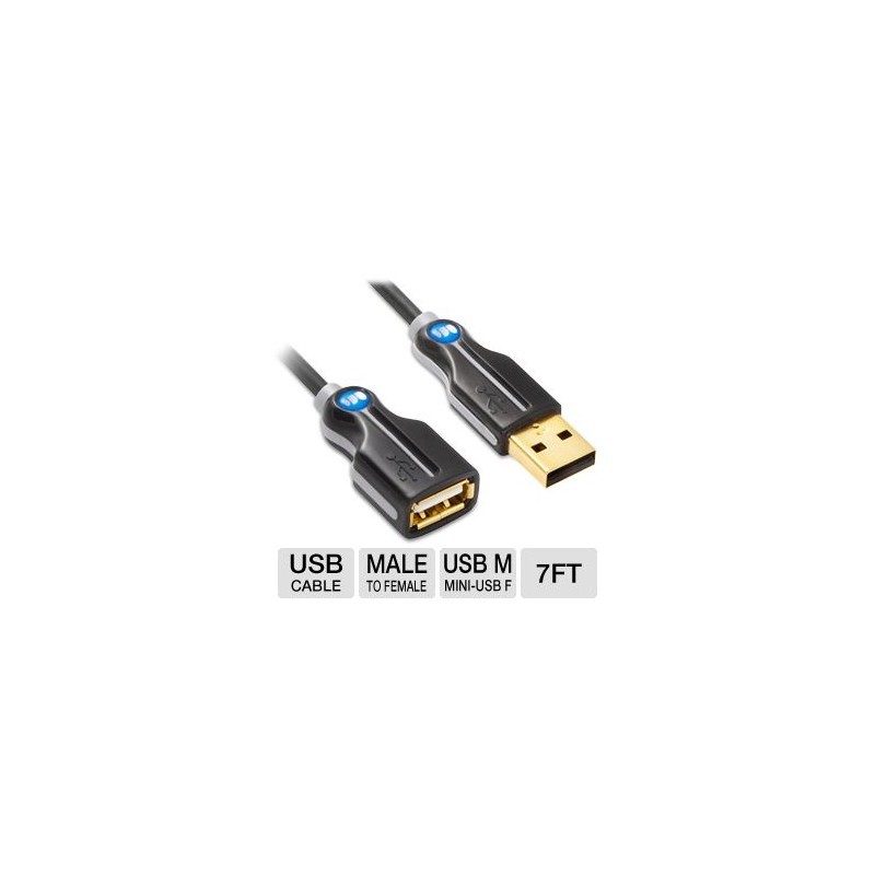 2m ilgio USB laido prailgintuvas didelio greičio prailgintojas juodas kabelis