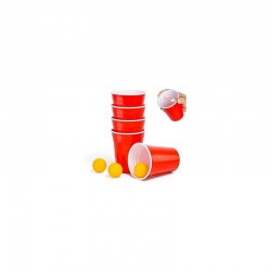 Originalūs BeerPong žaidimo puodeliai - tvirti 22vnt raudonos stiklinės Red Cups